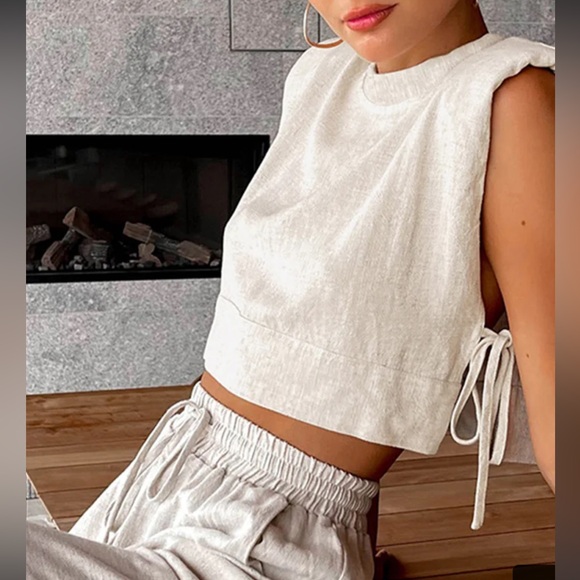 Linen Crop Top - Picture 5 of 6